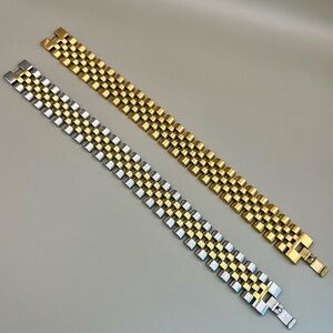 Gold and Silver Tone Men's Bracelet